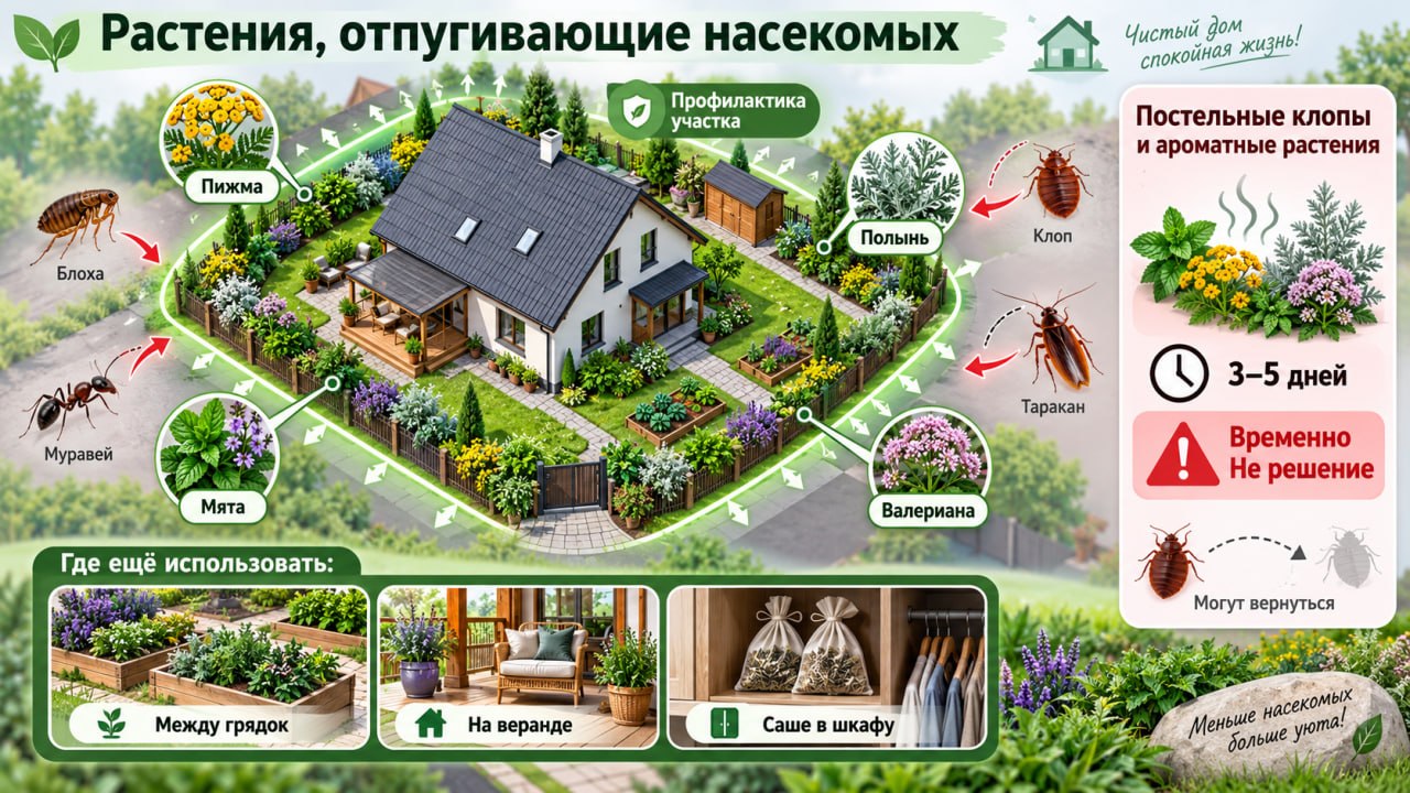 Растения-репелленты: механизм воздействия на насекомых